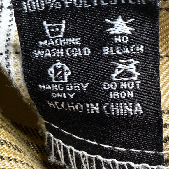 DIXXON Lager Flannel Shirt L Yellow Black White Plaid Workwear Western RARE - Picture 10 of 13